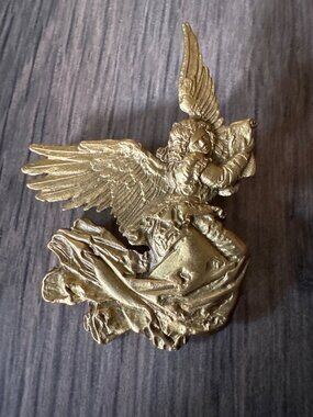 Vintage Gold Tone Angel Brooch Art Nouveau Style Museum Of Fine Arts MFA